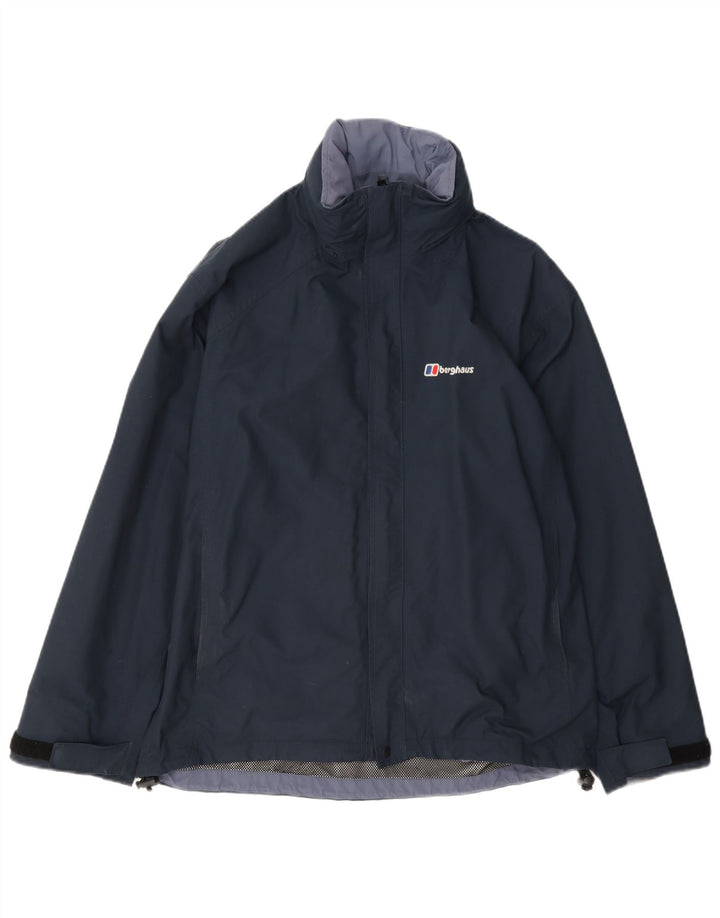 Berghaus Boys Hooded Rain Jacket 11-12 Years Navy Blue Nylon