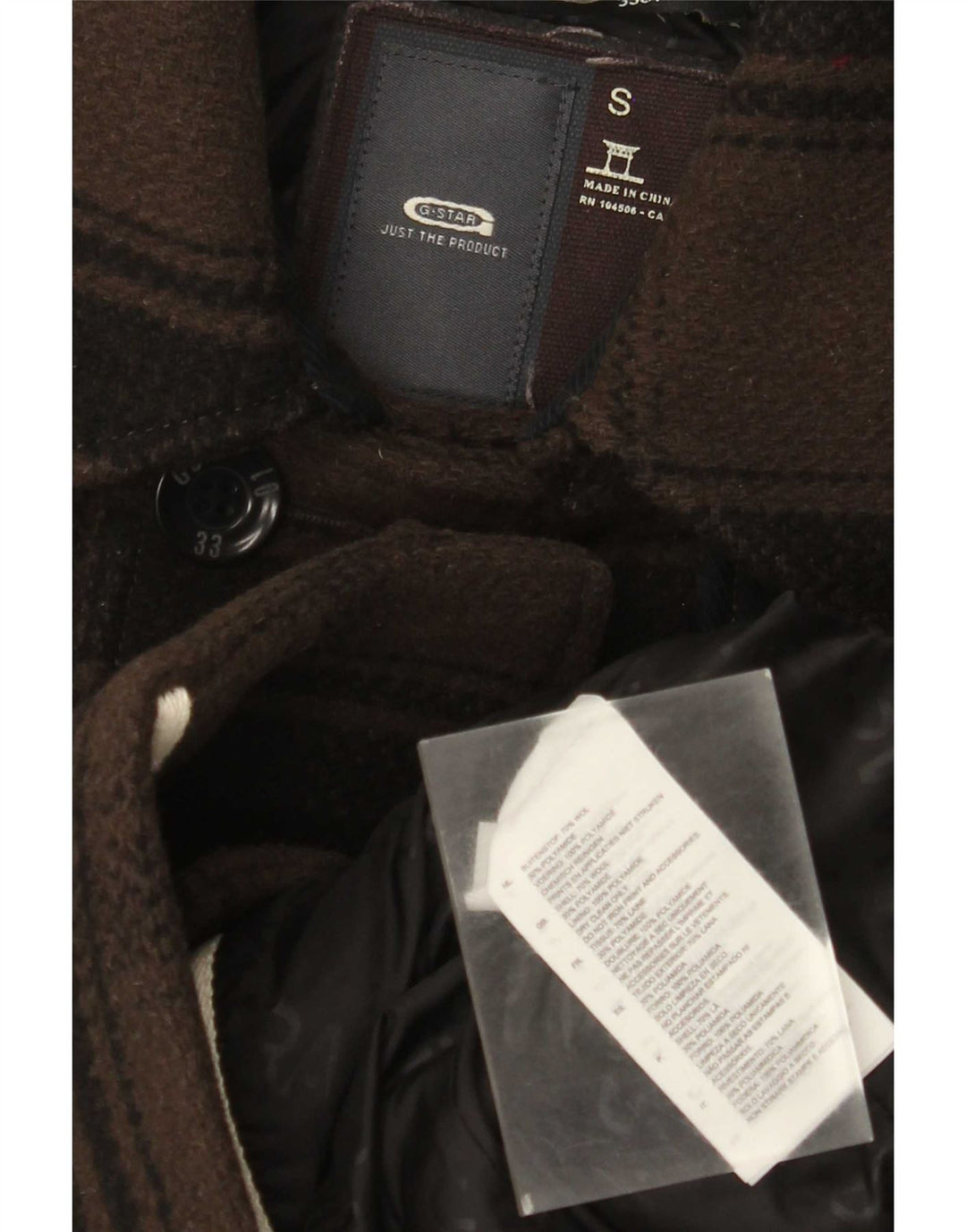 Γυναικείο παλτό μπιζελιού G-Star UK 10 Small Khaki Check Wool