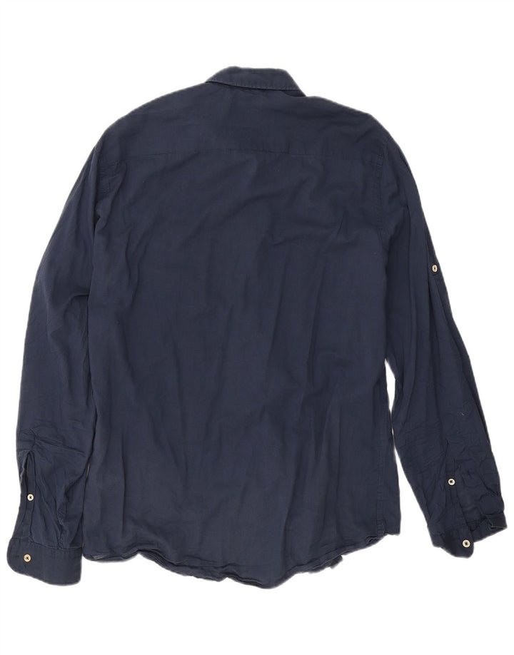 Ανδρικό πουκάμισο Zara Relaxed Fit Large L70 Navy Blue