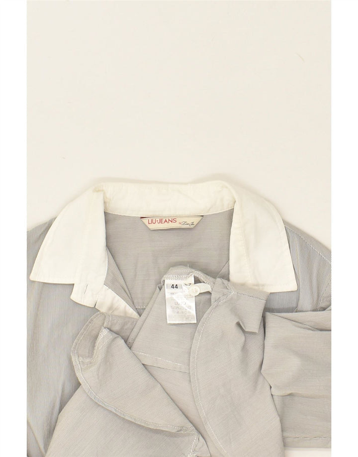 LIU JO Womens Shirt IT 44 Medium Grey Cotton Vintage Liu Jo and Second-Hand Liu Jo from Messina Hembry 