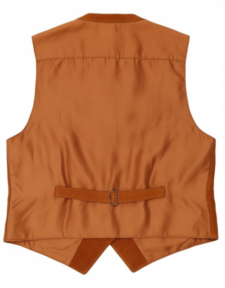 Vintage γυναικείο σουέτ γιλέκο UK 16 Μεγάλο καφέ δέρμα