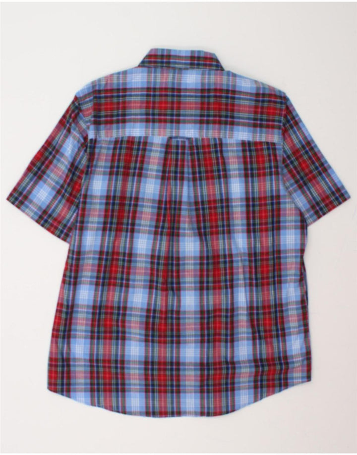CHAPS Mens Short Sleeve Shirt Large Blue Check Cotton Vintage Chaps and Second-Hand Chaps from Messina Hembry 