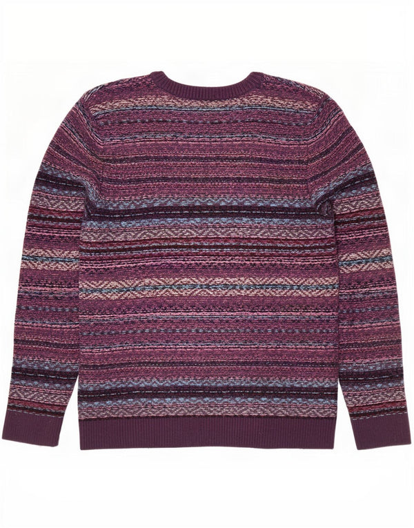 Abercrombie & Fitch Ανδρικό πουλόβερ με λαιμόκοψη XL Purple Fair Isle Nylon