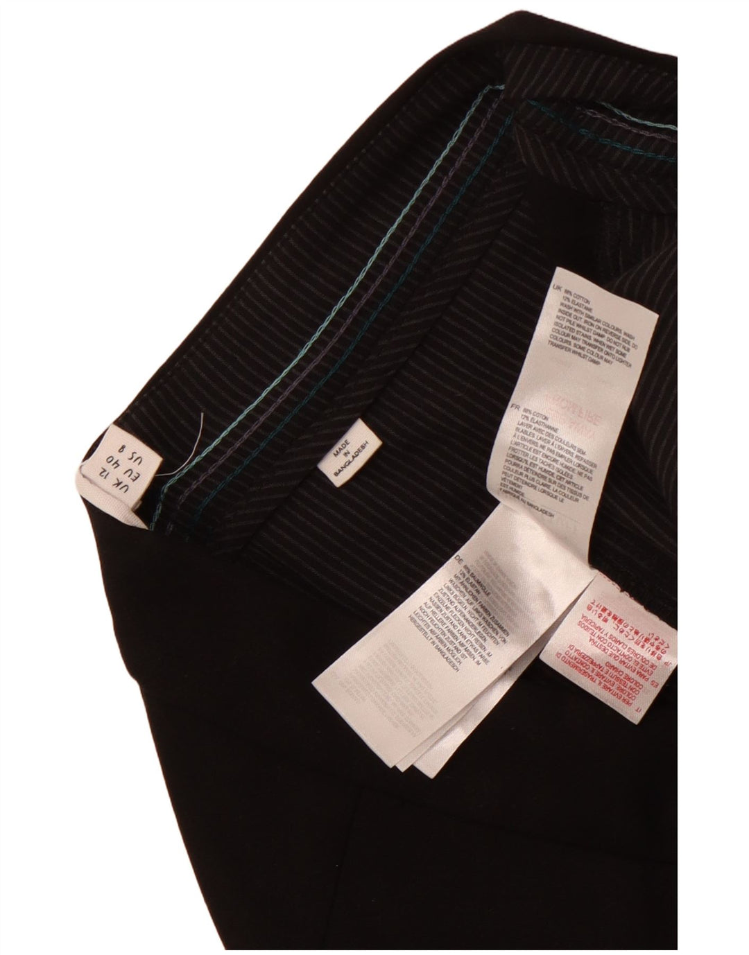 White Stuff Γυναικείο Cropped Παντελόνι UK 12 Medium W32 L24 Μαύρο βαμβακερό