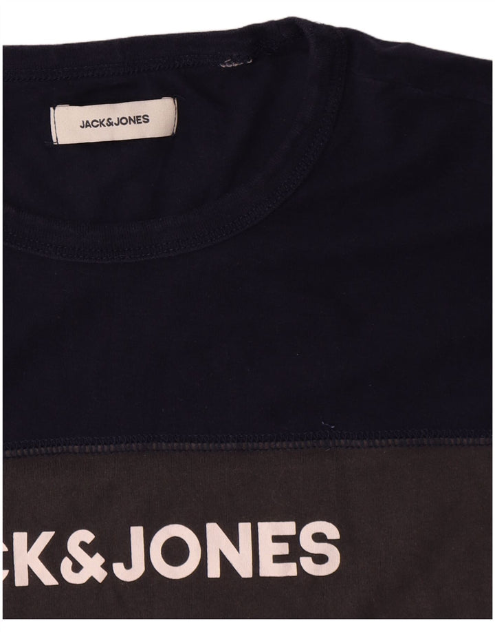 Ανδρικό γραφικό μπλουζάκι Jack & Jones Top Medium Grey Colourblock