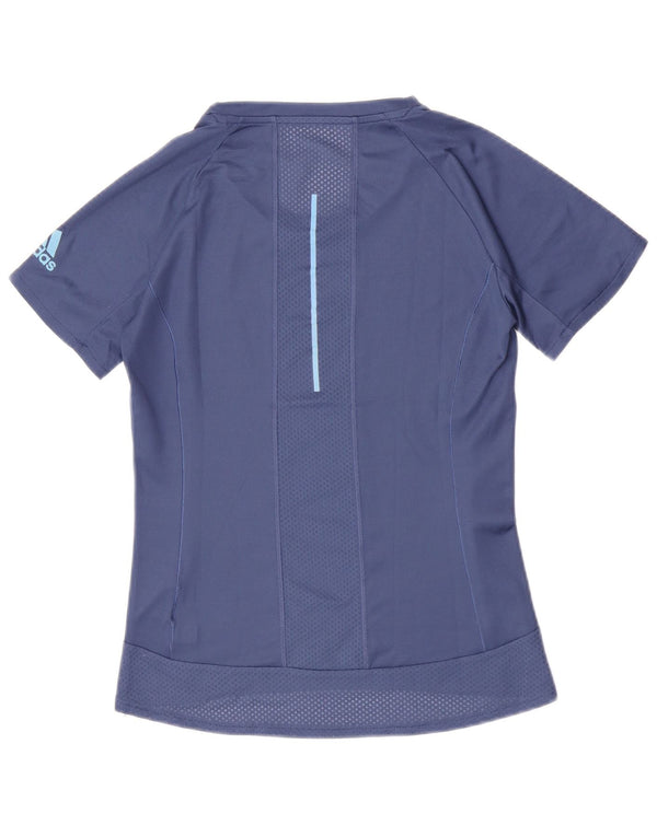 Adidas Γυναικείο T-Shirt Aeroready Top UK 4/6 XS Blue Polyester