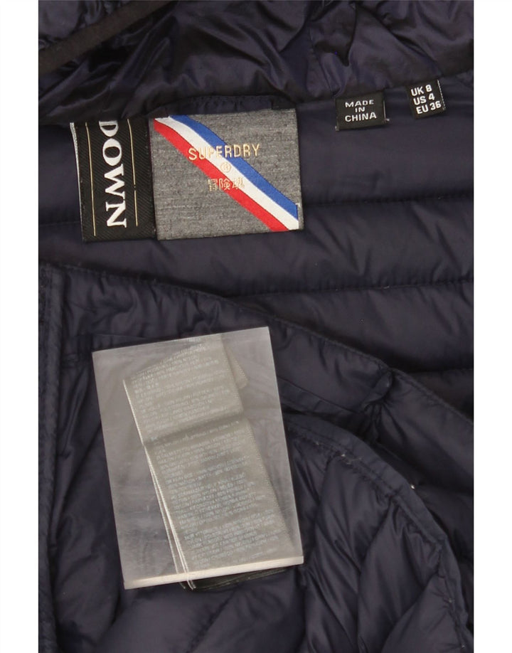 Γυναικείο μπουφάν με κουκούλα SUPERDRY UK 8 Small Navy Blue Nylon