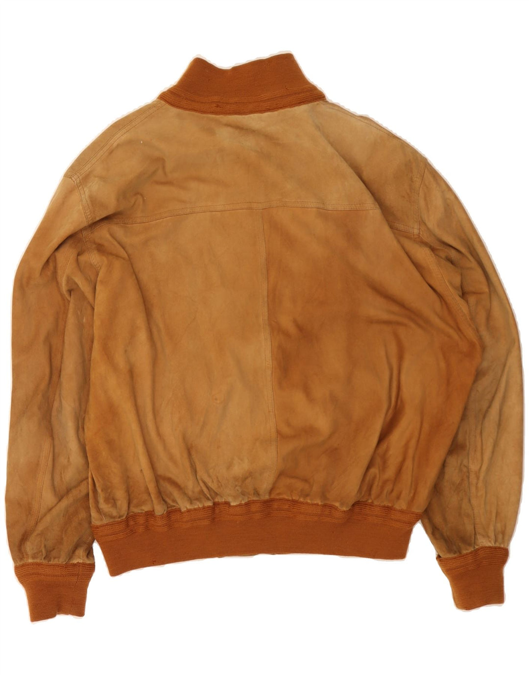 GALLOTTI Mens Suede Bomber Jacket IT 48 Medium Brown Leather Vintage Gallotti and Second-Hand Gallotti from Messina Hembry 