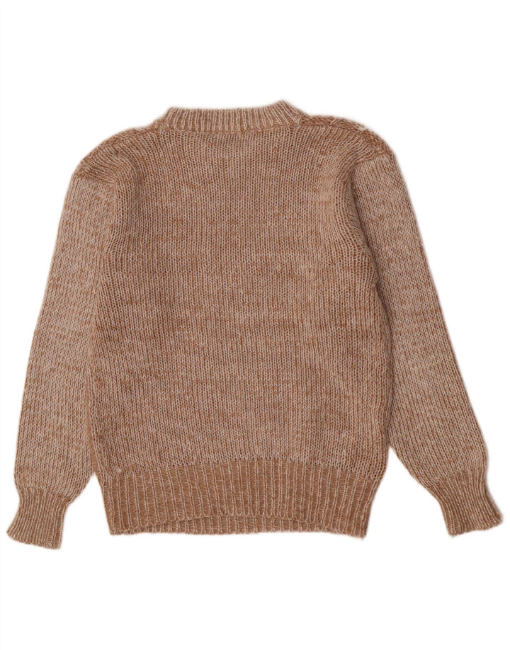 Vintage Ανδρικό πουλόβερ Regular Fit Crew Neck Jumper Medium καφέ γεωμετρικό