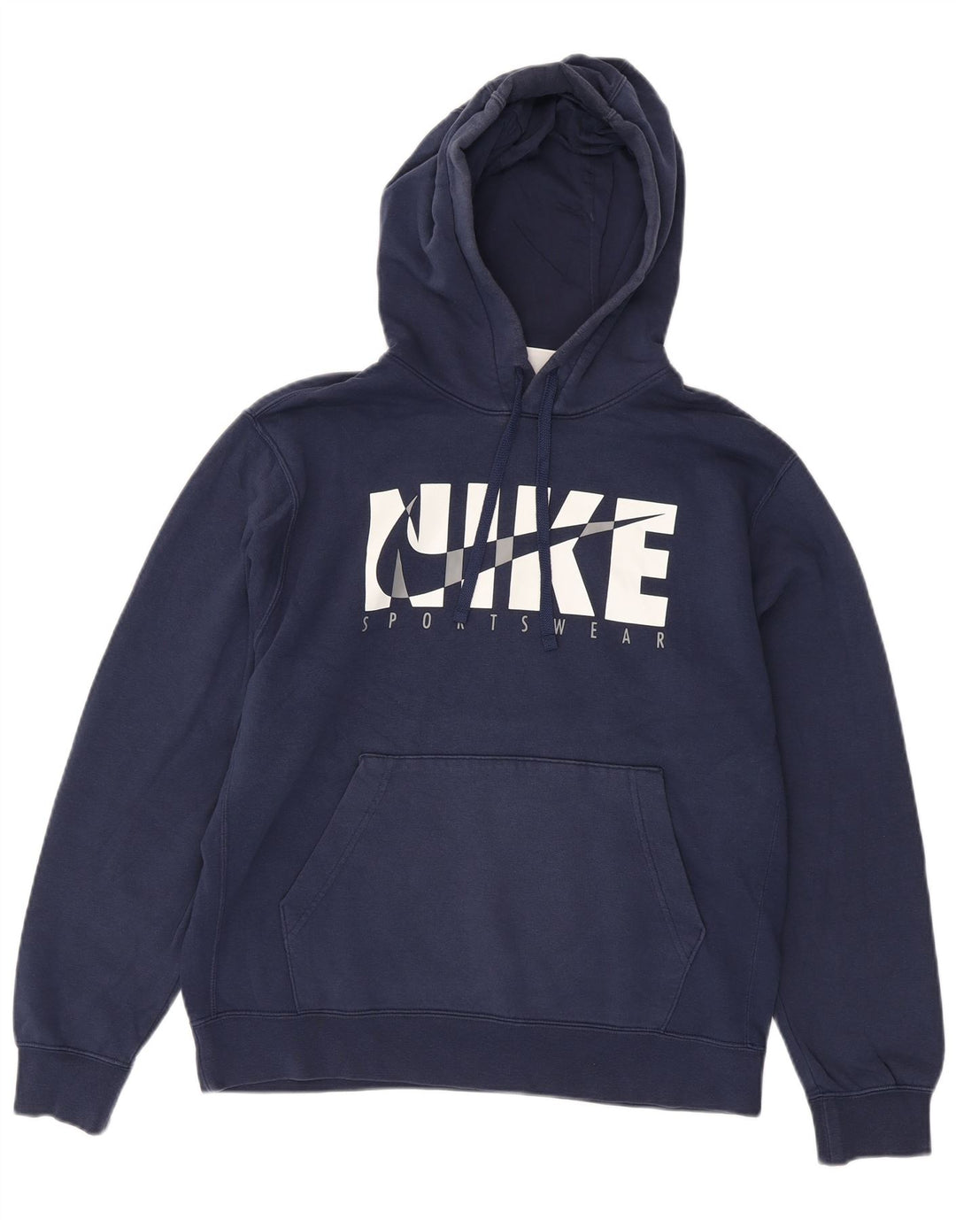 Ανδρικό γραφικό κουκούλα Nike, μεσαίο μπλε βαμβακερό