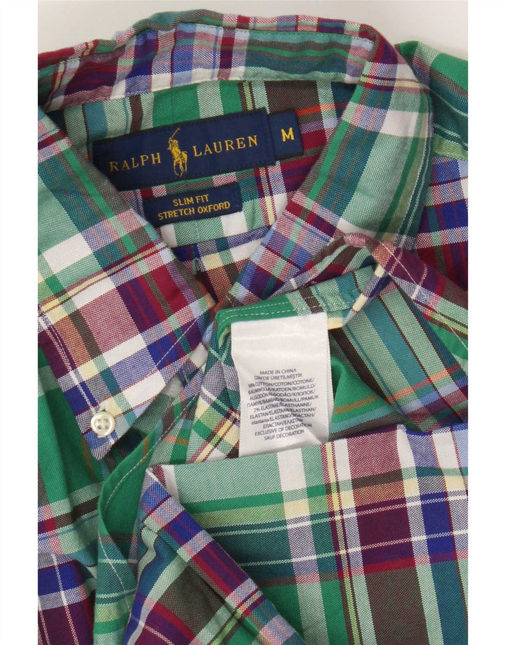 Ανδρικό πουκάμισο Ralph Lauren με λεπτή εφαρμογή, μεσαίο πράσινο βαμβακερό