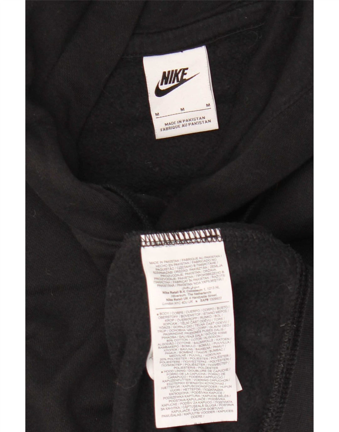 Ανδρικό γραφικό κουκούλα Nike, μεσαίο μαύρο βαμβακερό