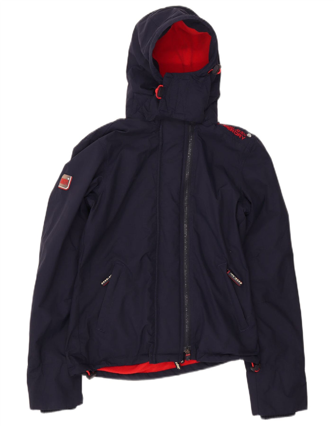 SUPERDRY Γυναικείο Windcheater Hooded Windbreaker Jacket UK 6 XS Navy Blue