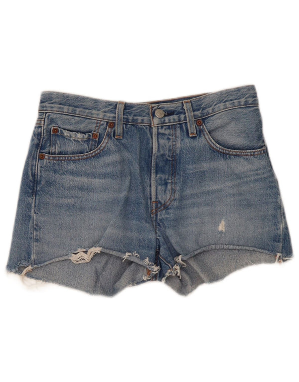 LEVI'S Womens 501 Distressed τζιν σορτς W26 μικρό μπλε βαμβακερό
