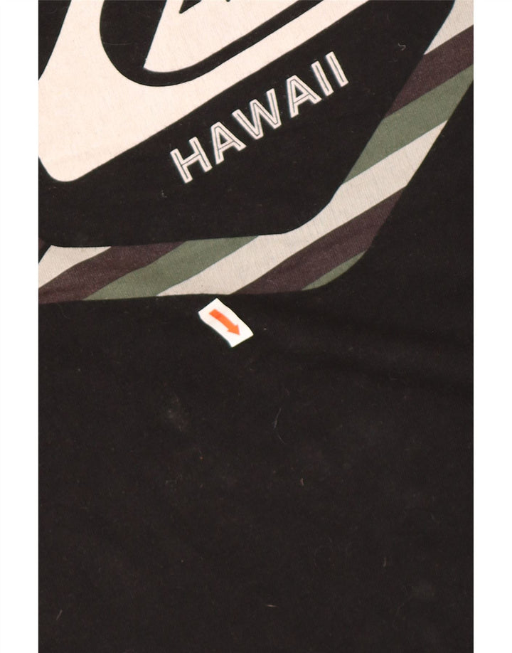 Ανδρικό γραφικό μπλουζάκι QUIKSILVER Regular Fit Hawaii Top μεγάλο μαύρο βαμβακερό