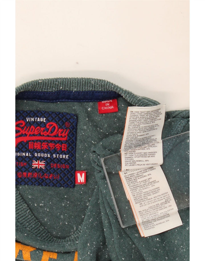 Ανδρικό γραφικό μπλουζάκι SUPERDRY Top Βαμβακερό μεσαίο πράσινο