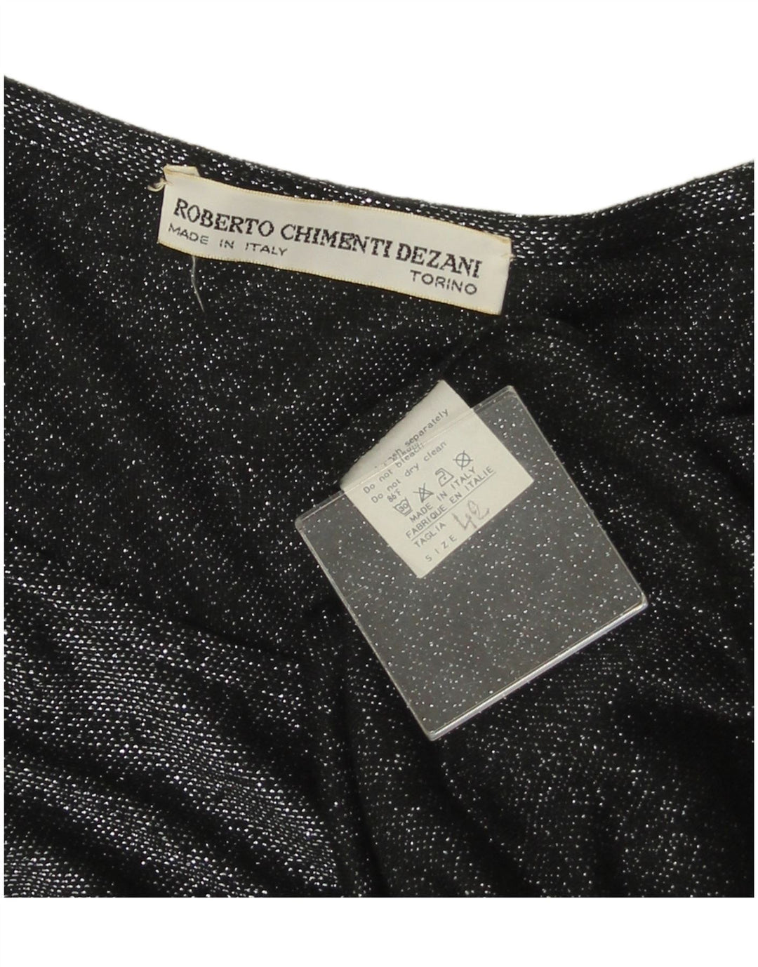 Γυναικεία μακρυμάνικη μπλούζα VINTAGE Top IT 42 Μεσαία Μαύρη φλοράλ βισκόζη