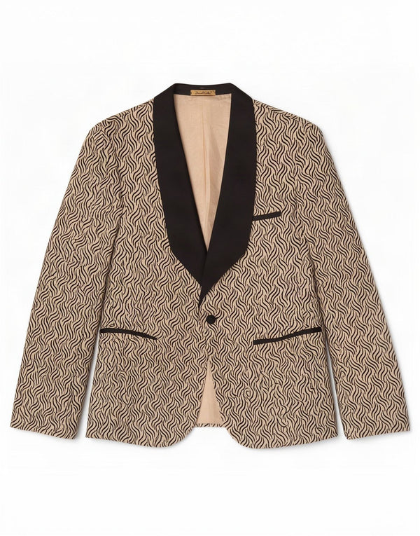 Daniel Gallotti Γυναικείο Μπουφάν Blazer 1 Κουμπί IT 50 XL Beige Geometric