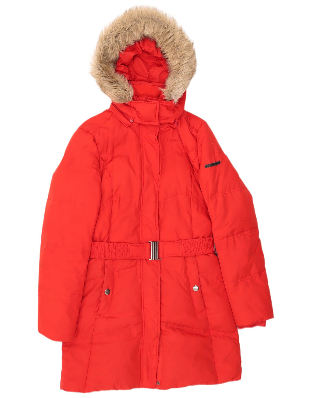 Esprit Γυναικείο παλτό με κουκούλα UK 10 Small Red Polyester