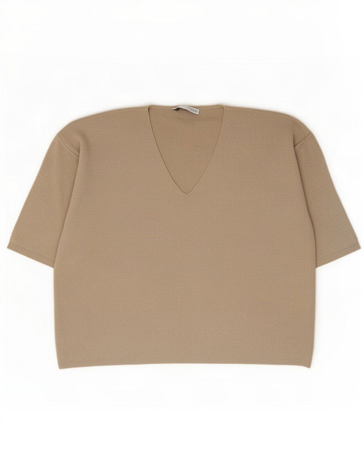 Zara Γυναικεία Μπλούζα Oversized Top UK 16 Large Beige