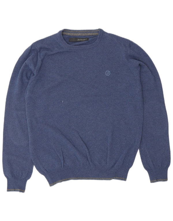 JECKERSON Mens Crew Neck Jumper Sweater Small Blue