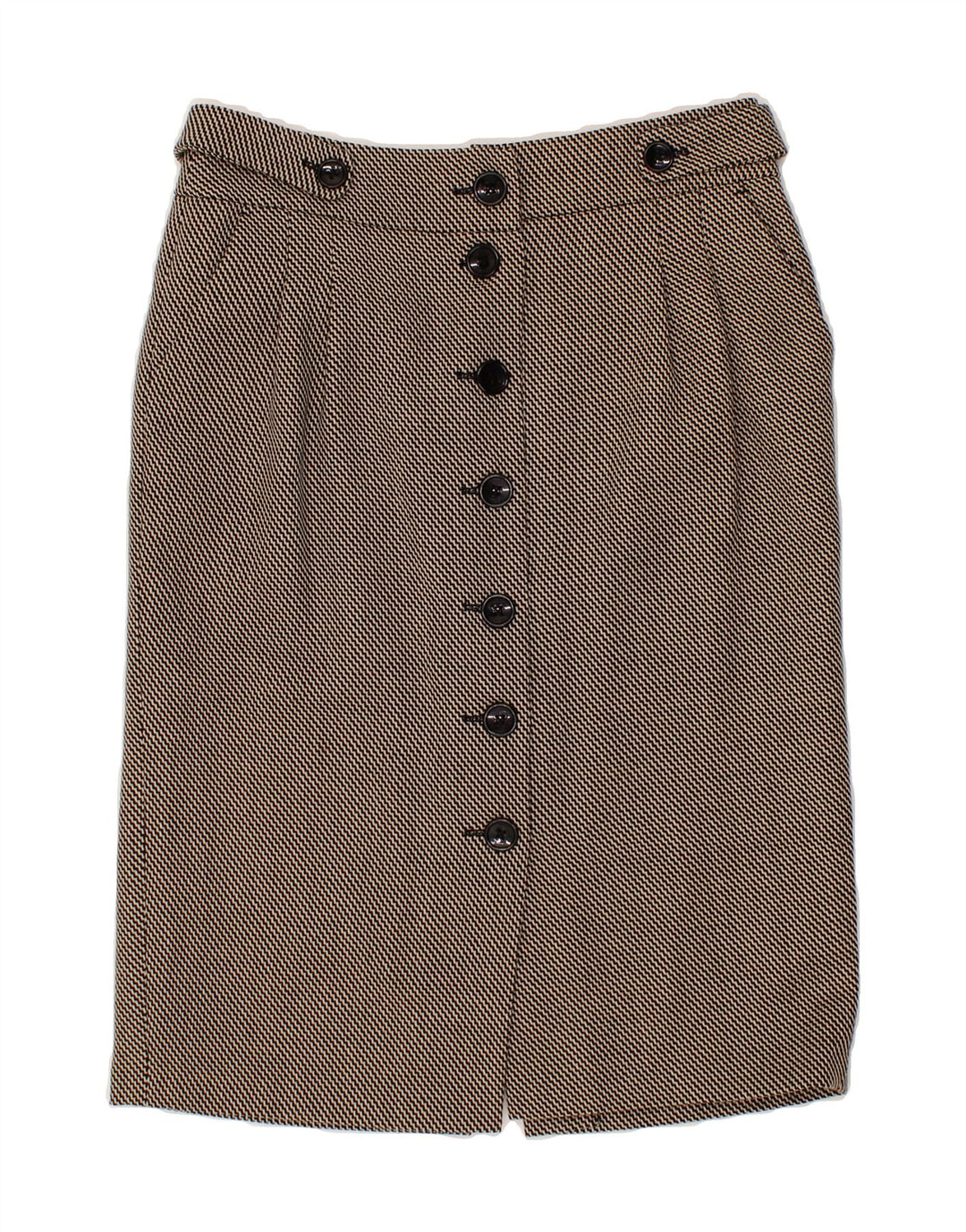 ESCADA Womens Straight Skirt EU 38 Medium W28  Black Chevron Wool Vintage Escada and Second-Hand Escada from Messina Hembry 