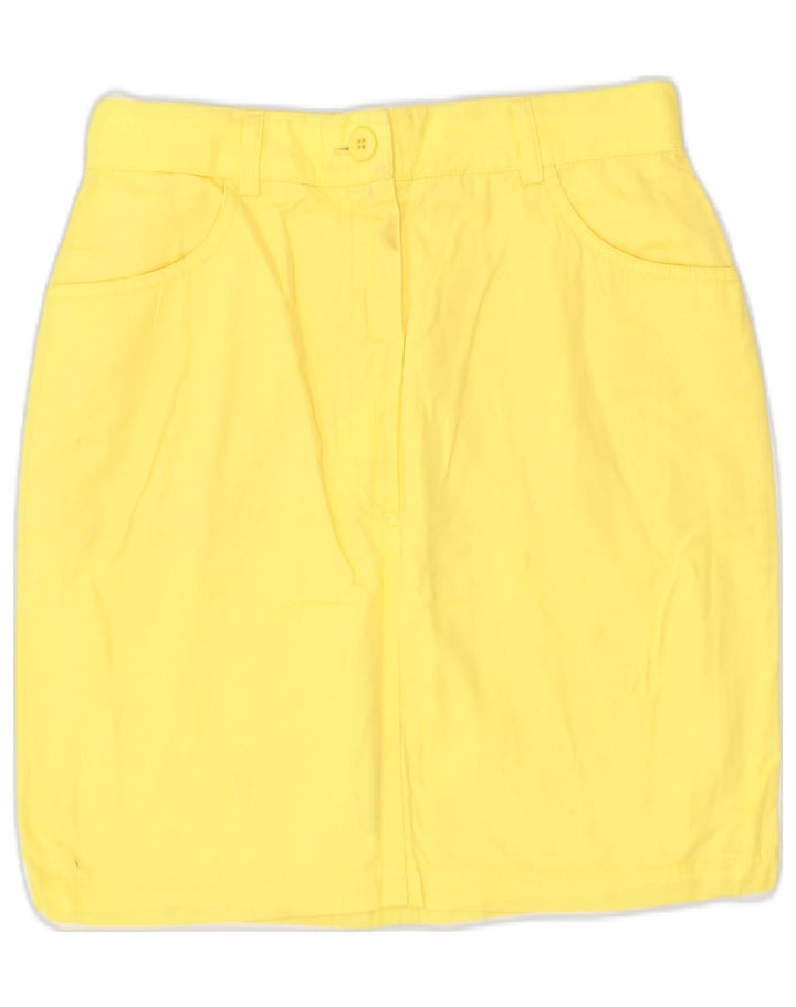ICEBERG Womens Straight Skirt IT 40 Small W24 Yellow Cotton | Vintage Iceberg | Thrift | Second-Hand Iceberg | Used Clothing | Messina Hembry 