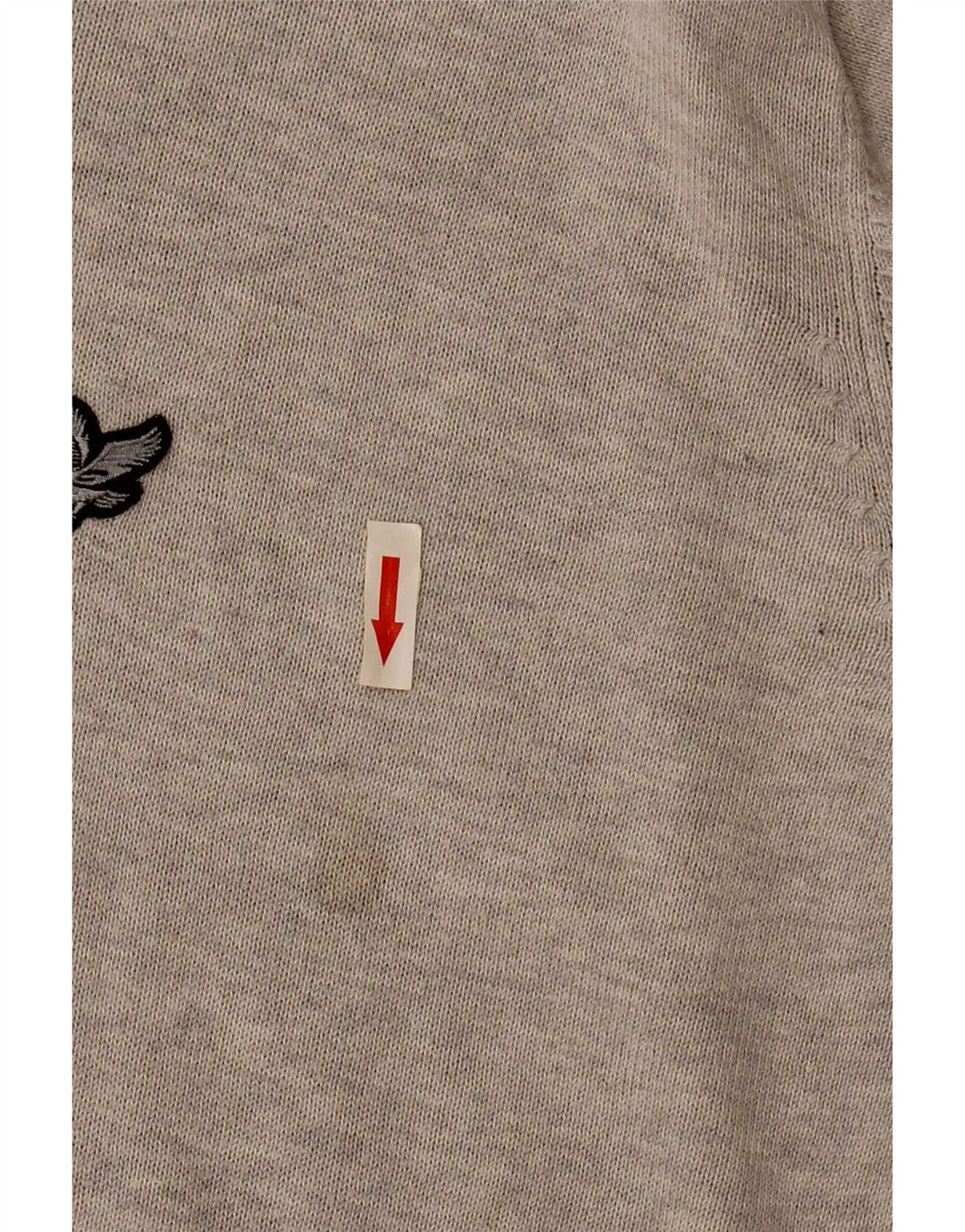 Ανδρικό πουλόβερ Lyle & Scott Heritage με λαιμόκοψη με λαιμόκοψη μεγάλο γκρι βαμβακερό