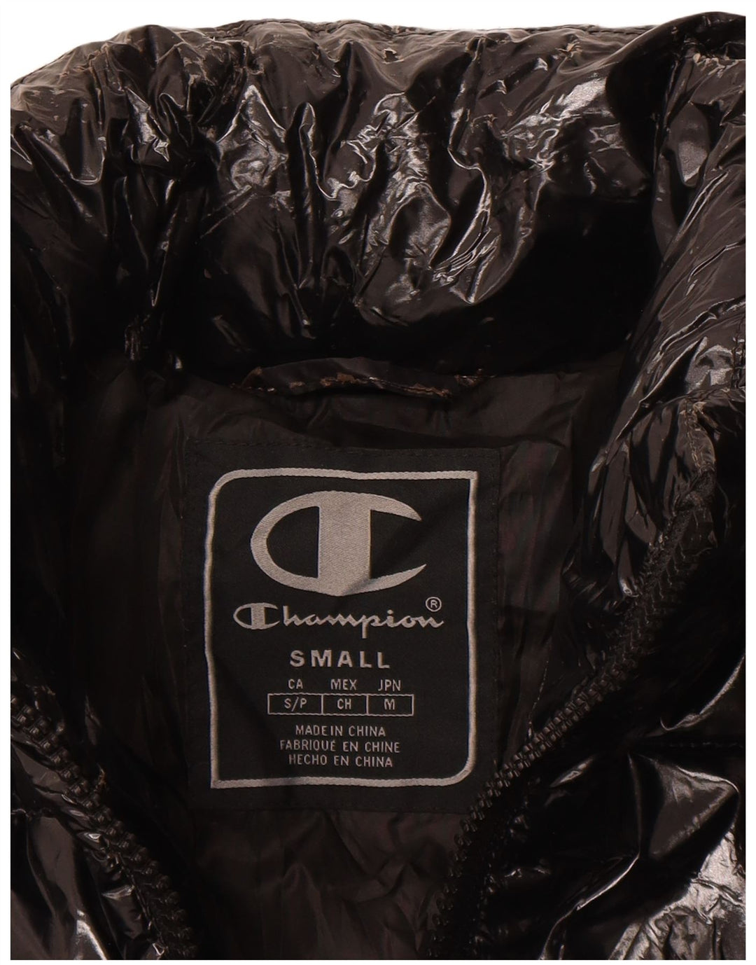 CHAMPION Womens Oversized Padded Jacket UK 10 Small Black Polyamide