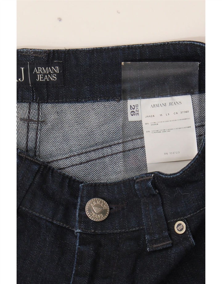 ARMANI Womens Slim Jeans W26 L27 Navy Blue Cotton Vintage Armani and Second-Hand Armani from Messina Hembry 