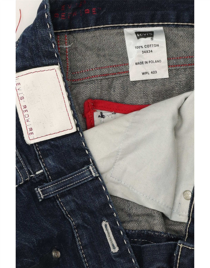 Ανδρικό τζιν Levi's Straight W34 L34 Navy Blue Cotton