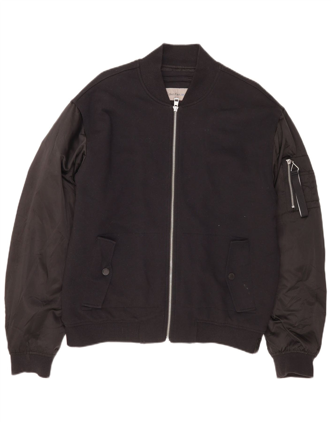 Calvin Klein Jeans Ανδρικό Bomber Jacket UK 40 Large Black Cotton