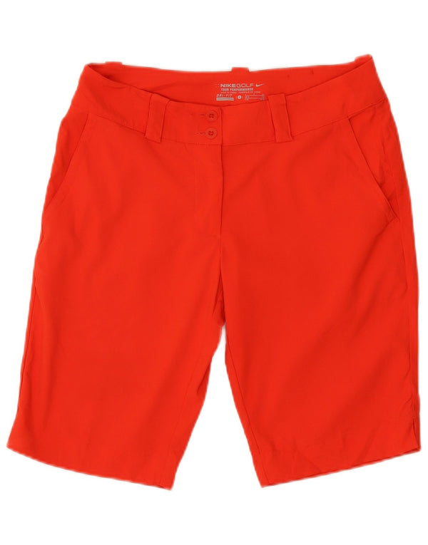Nike Womens Dri Fit Chino Shorts UK 8 Small W27 Red Polyester