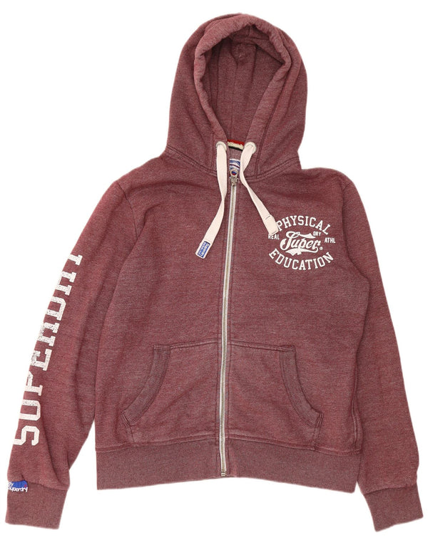 Ανδρικό πουλόβερ με κουκούλα με φερμουάρ Superdry XL Βαμβακερό μπορντό