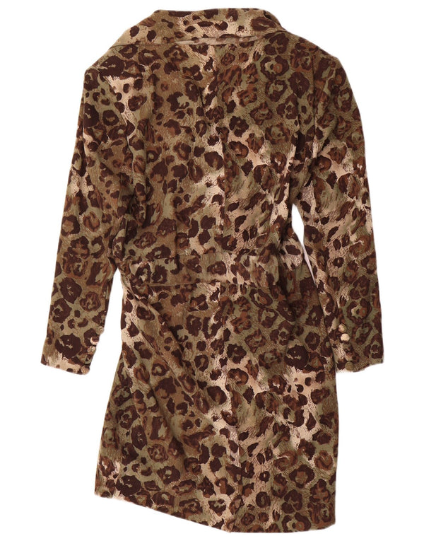 Γυναικείο μακρυμάνικο φόρεμα Les Copains UK 14 Large Khaki Animal Print