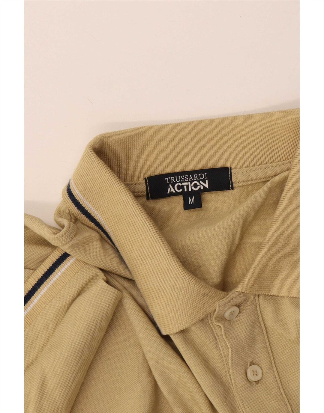 Ανδρικό πουκάμισο πόλο Trussardi με μεσαίο μπεζ ριγέ