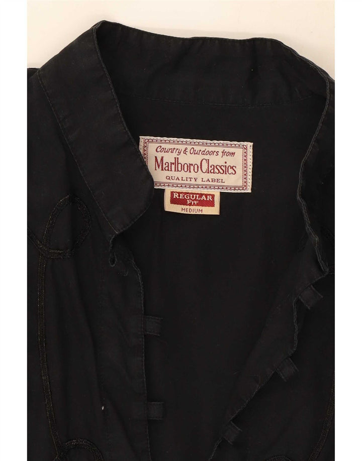 Γυναικείο μακρυμάνικο τοπ της Marlboro Classics UK 14 Medium Black Paisley