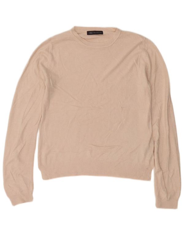 Marks & Spencer Γυναικείο πουλόβερ με λαιμόκοψη UK 12 Medium Pink Acrylic