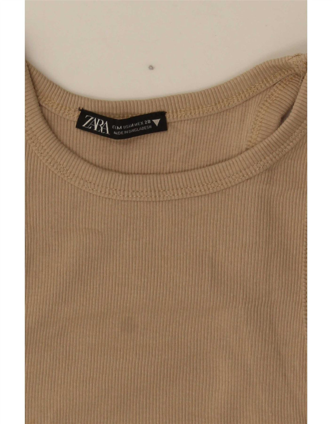 Zara Γυναικείο Crop Top UK 12 Medium Beige