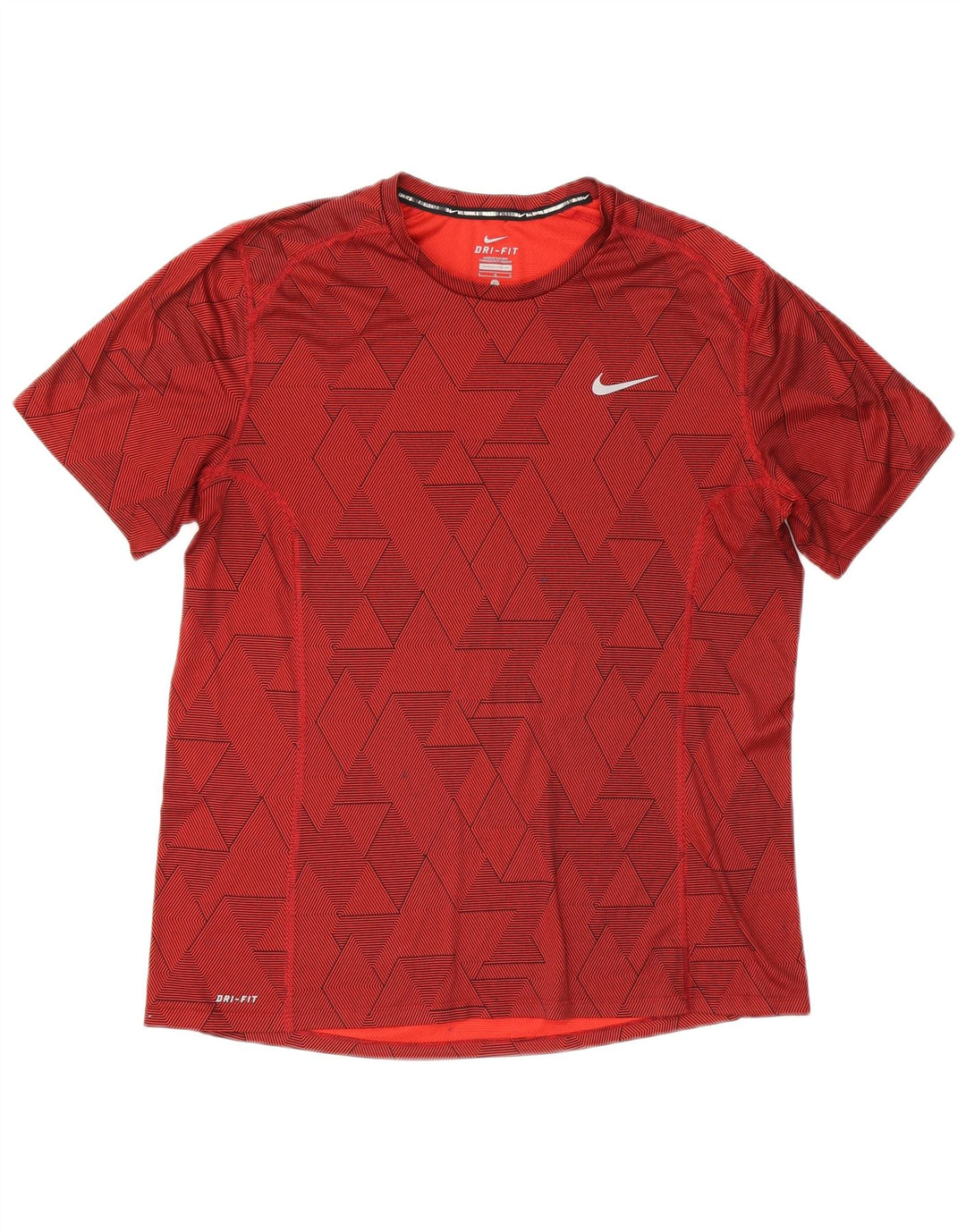 Ανδρικό μπλουζάκι Nike Dri Fit Top μεγάλο κόκκινο γεωμετρικό