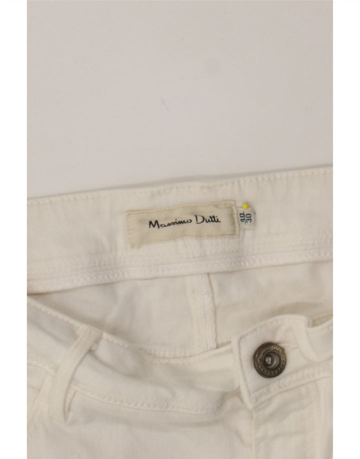 MASSIMO DUTTI Womens Slim Casual Trousers EU 40 Medium W30 L28 White Vintage Massimo Dutti and Second-Hand Massimo Dutti from Messina Hembry 