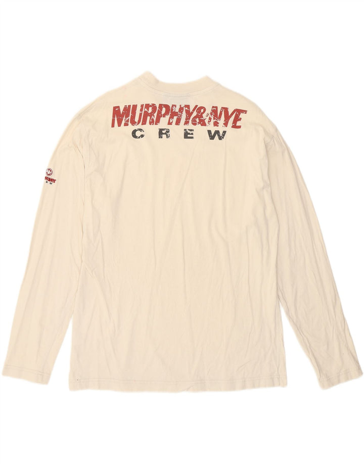 Murphy & Nye Ανδρικό γραφικό τοπ μακρυμάνικο μικρό λευκό βαμβακερό
