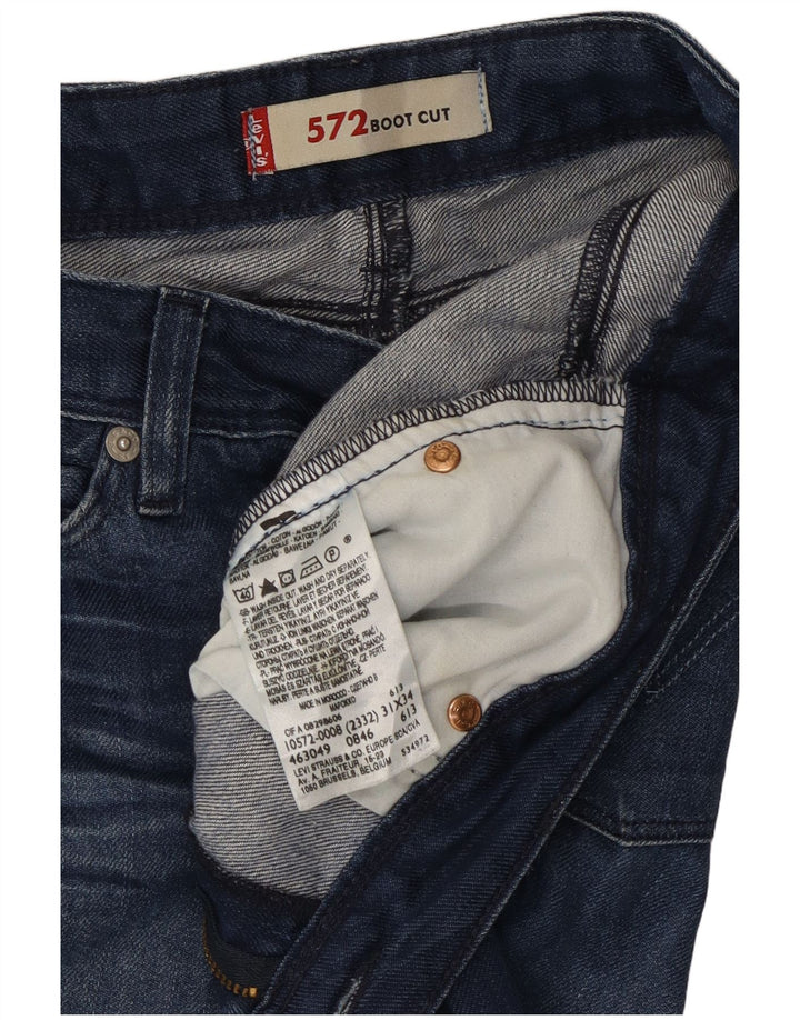 Levi's Womens 572 Bootcut Jeans W31 L28 Navy Blue Cotton