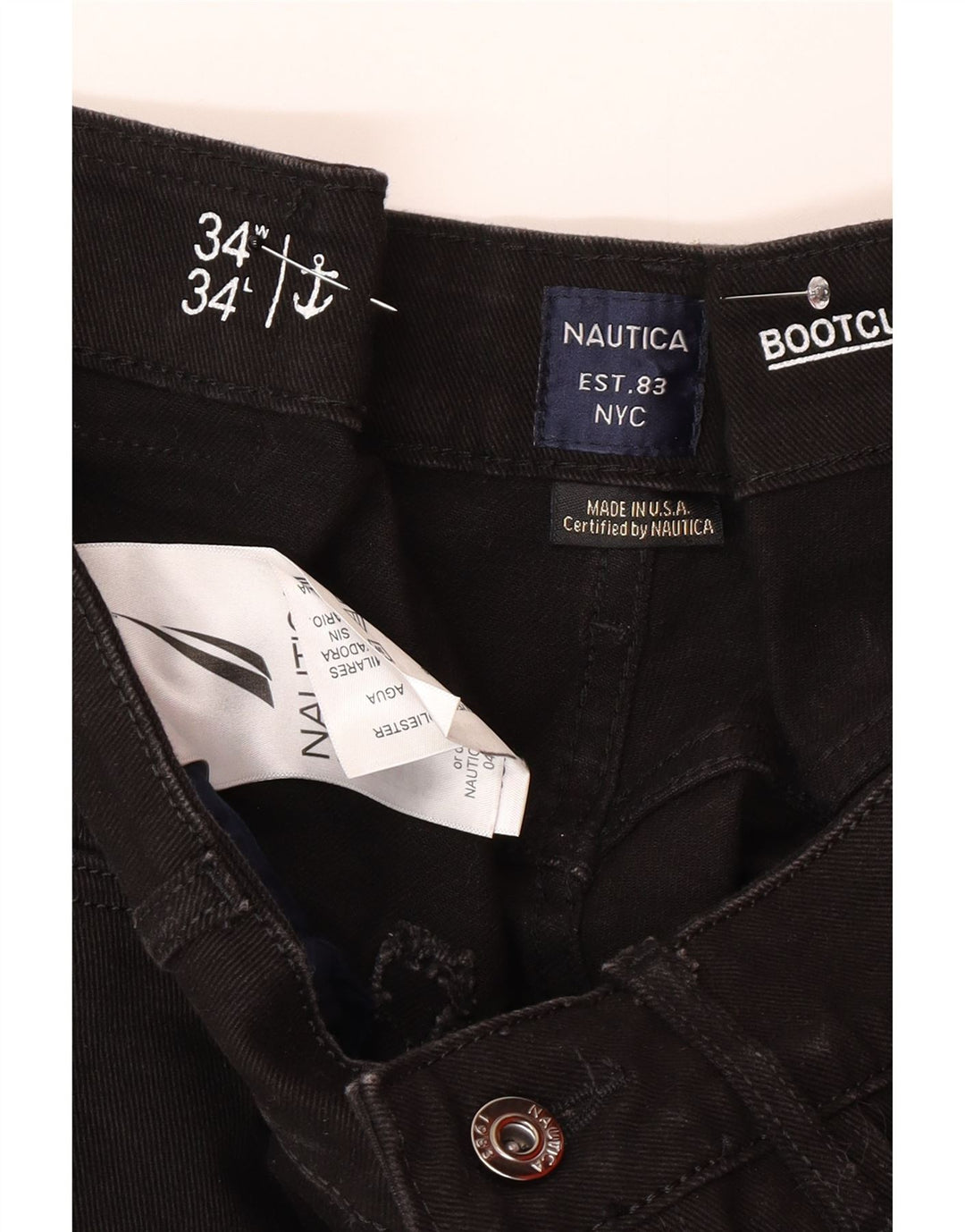 Ανδρικό τζιν μποτάκι Nautica W34 L30 Μαύρο βαμβακερό