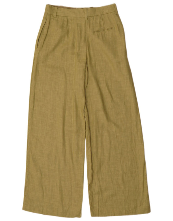 Marks & Spencer Γυναικεία φαρδιά παντελόνια Chino UK 8 Small W26 L29 Green