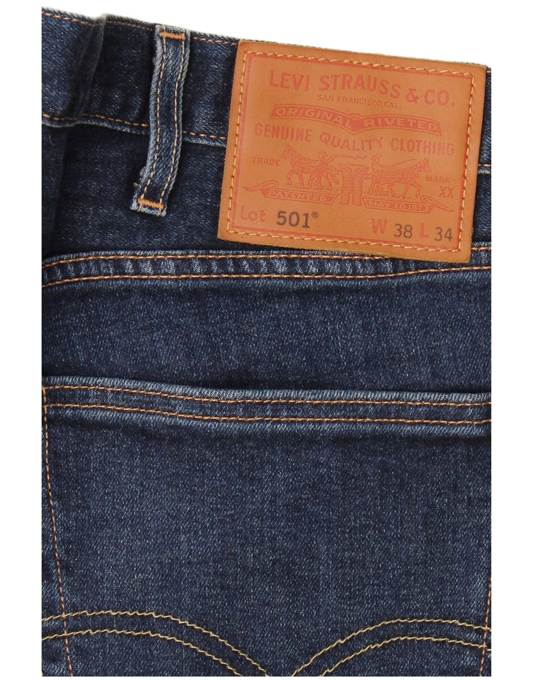 LEVI'S Ανδρικό τζιν 501 ίσιο W38 L34 Navy Blue Cotton