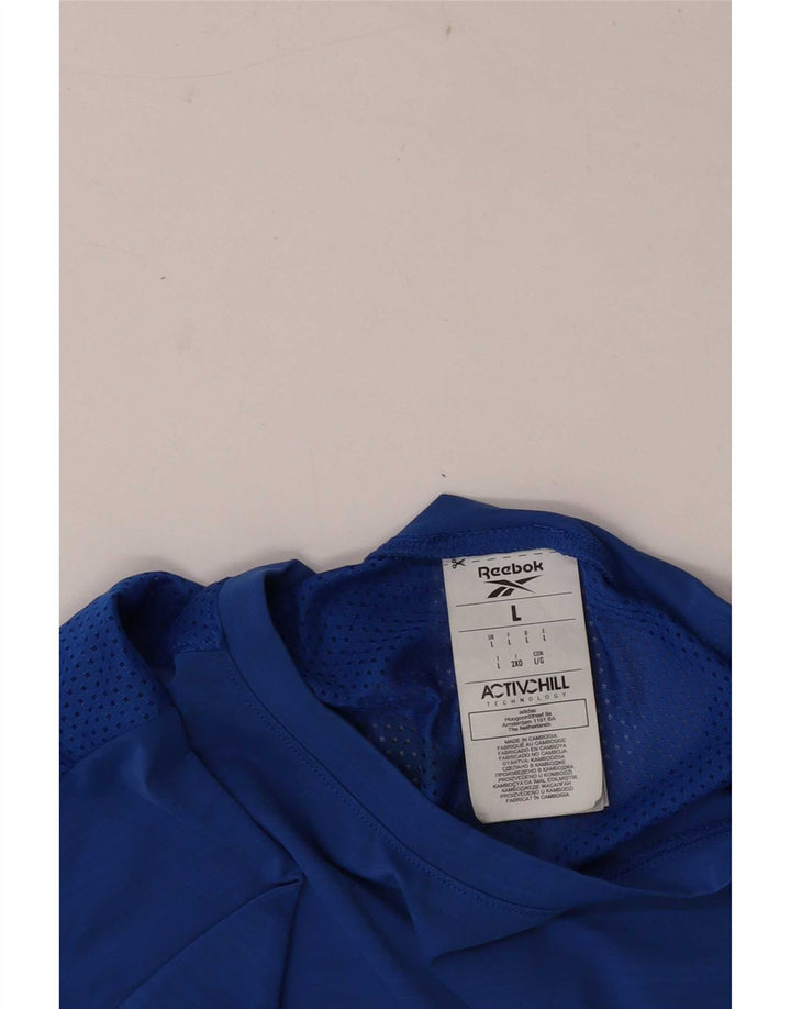 Ανδρικό ψηλό γραφικό μπλουζάκι Reebok Top Large Blue Nylon