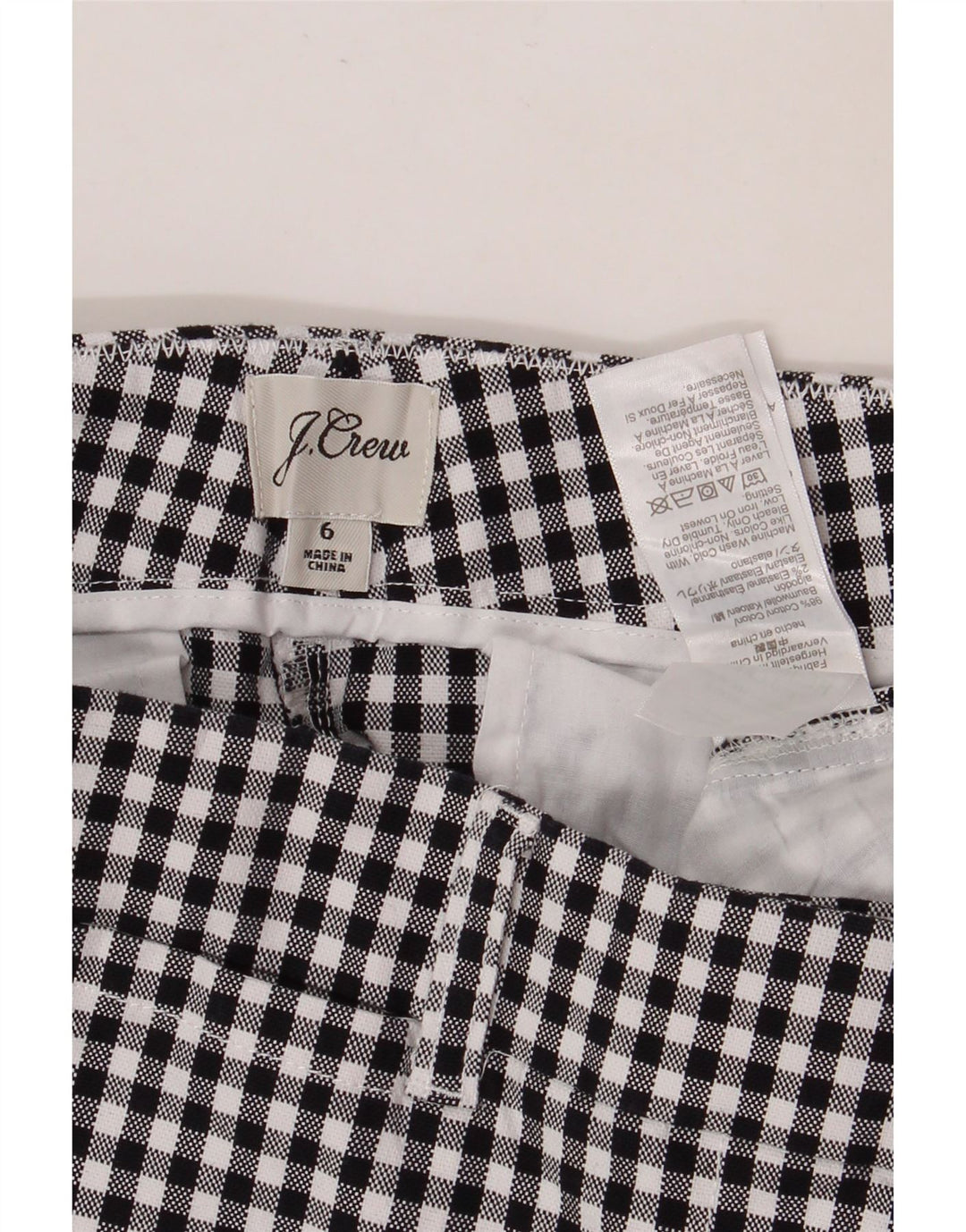 J. CREW Γυναικείο σορτς Chino US 6 Medium W30 Μαύρο βαμβακερό Gingham