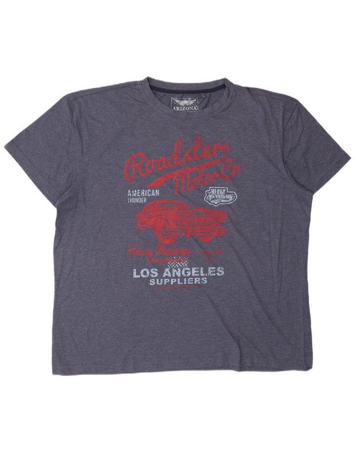 ARIZONA Ανδρικό γραφικό T-Shirt Top 3XL Navy Blue Cotton