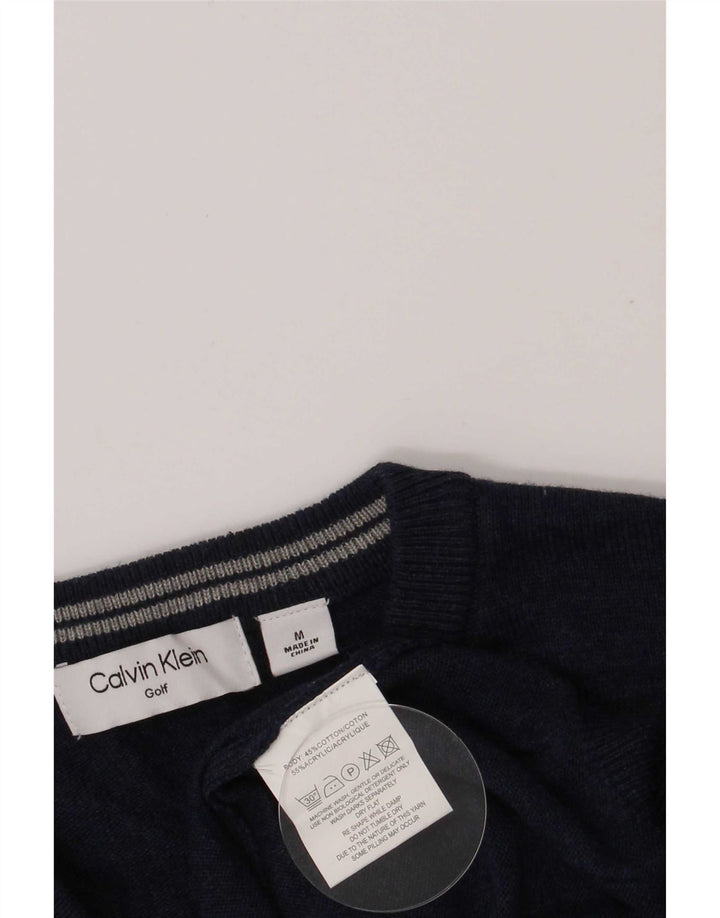 Calvin Klein Ανδρικό πουλόβερ Golf με V λαιμόκοψη, Βαμβακερό μεσαίο ναυτικό